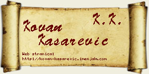 Kovan Kašarević vizit kartica